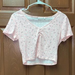 Small pink cropped top